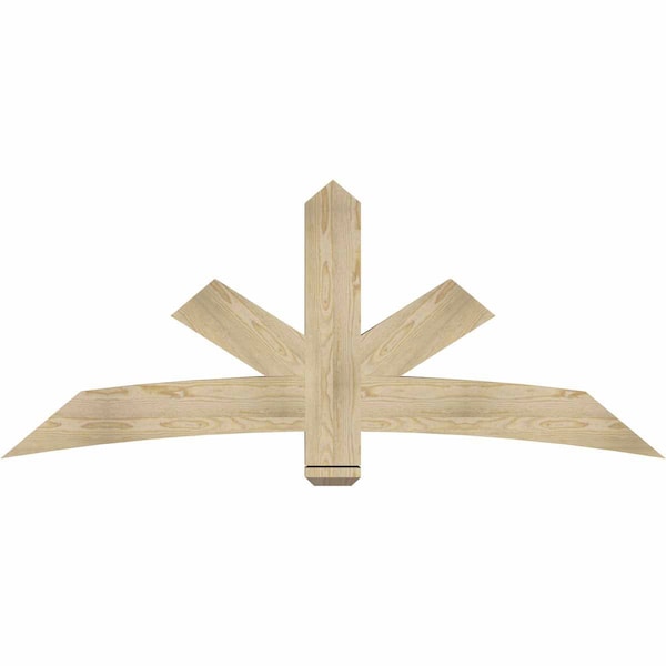 Ekena Millwork Alberta Rough Sawn Timber Gable Bracket, Douglas Fir, 72"W x 30"H x 4"D x 6"F, 10/12 Pitch GBW072X30X0406ALB00RDF - main